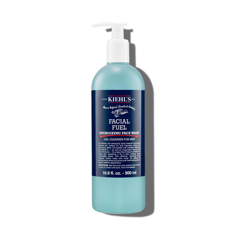 Kiehl's Facial Fuel bottle-front showing energizing morning cleanse