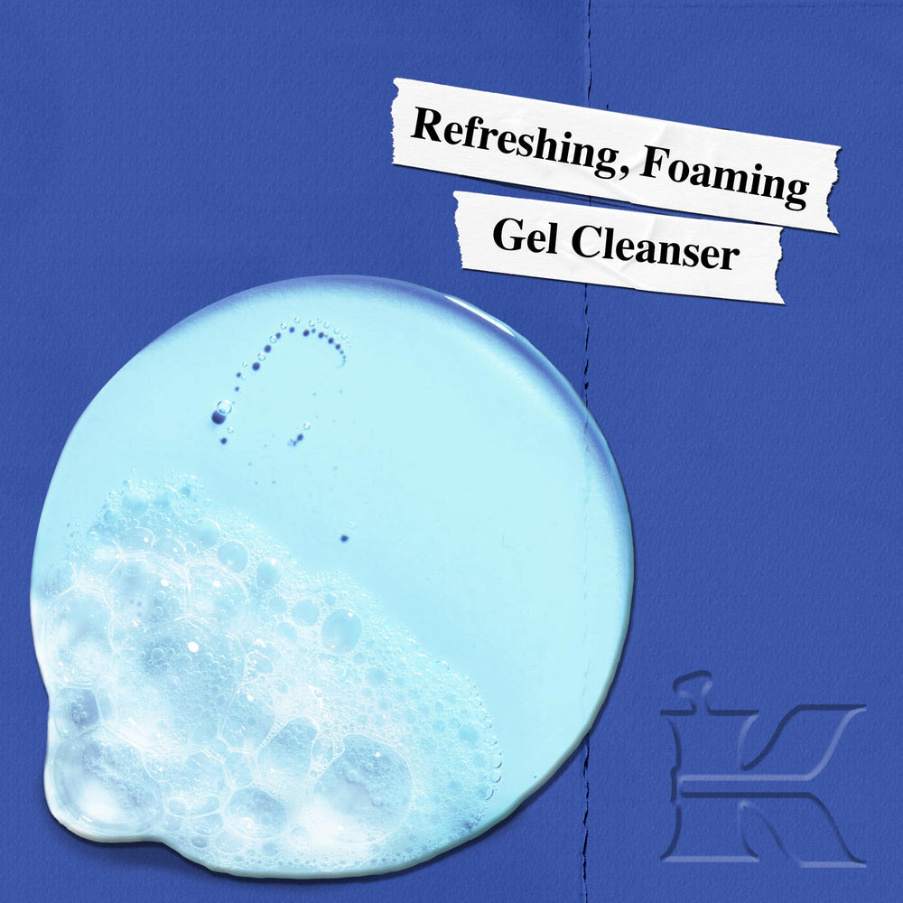 Kiehl's Facial Fuel foam-lather highlighting cleansing texture