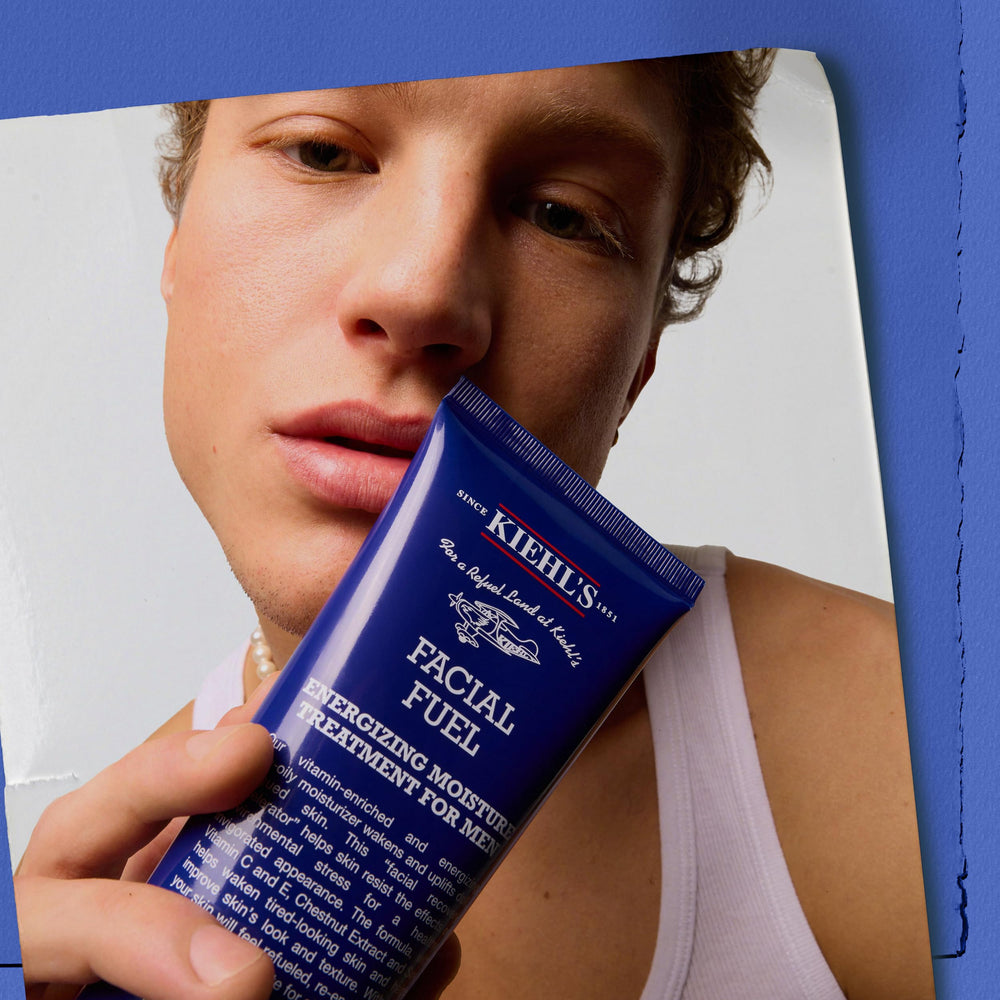 Kiehl's Facial Fuel Moisturizer aftershave-use example for a refreshing finish.