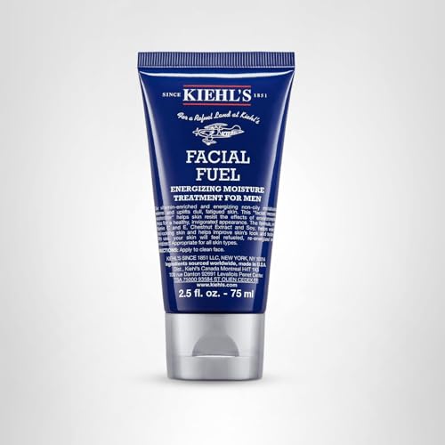 Kiehl's Facial Fuel daily routine shot demonstrates energizing skincare.
