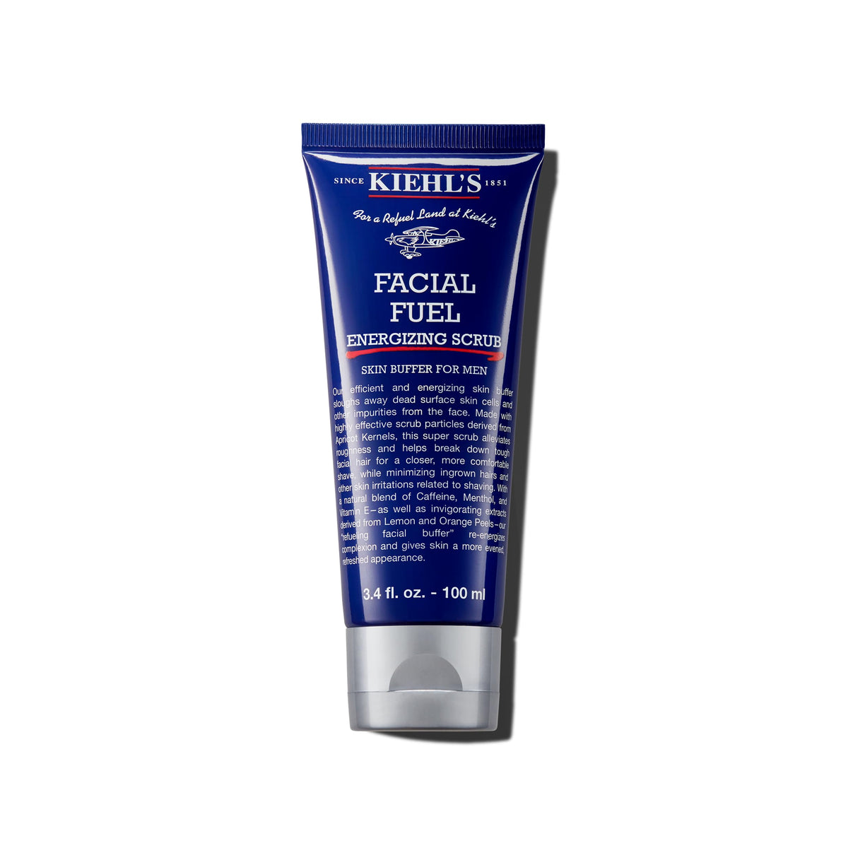 Kiehl's Facial Fuel scrub packshot highlighting a refreshing exfoliation routine.