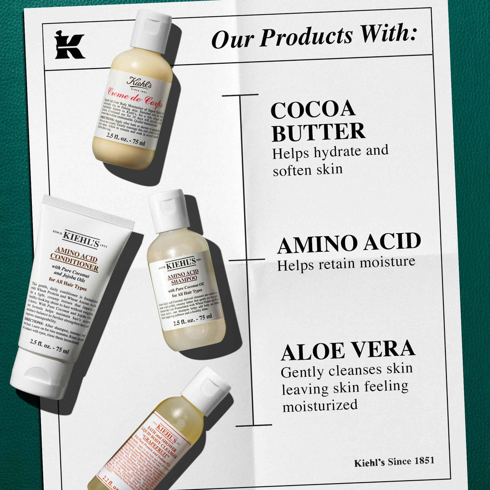 Kiehl's gift set packaging highlights value travel-size skincare trio.