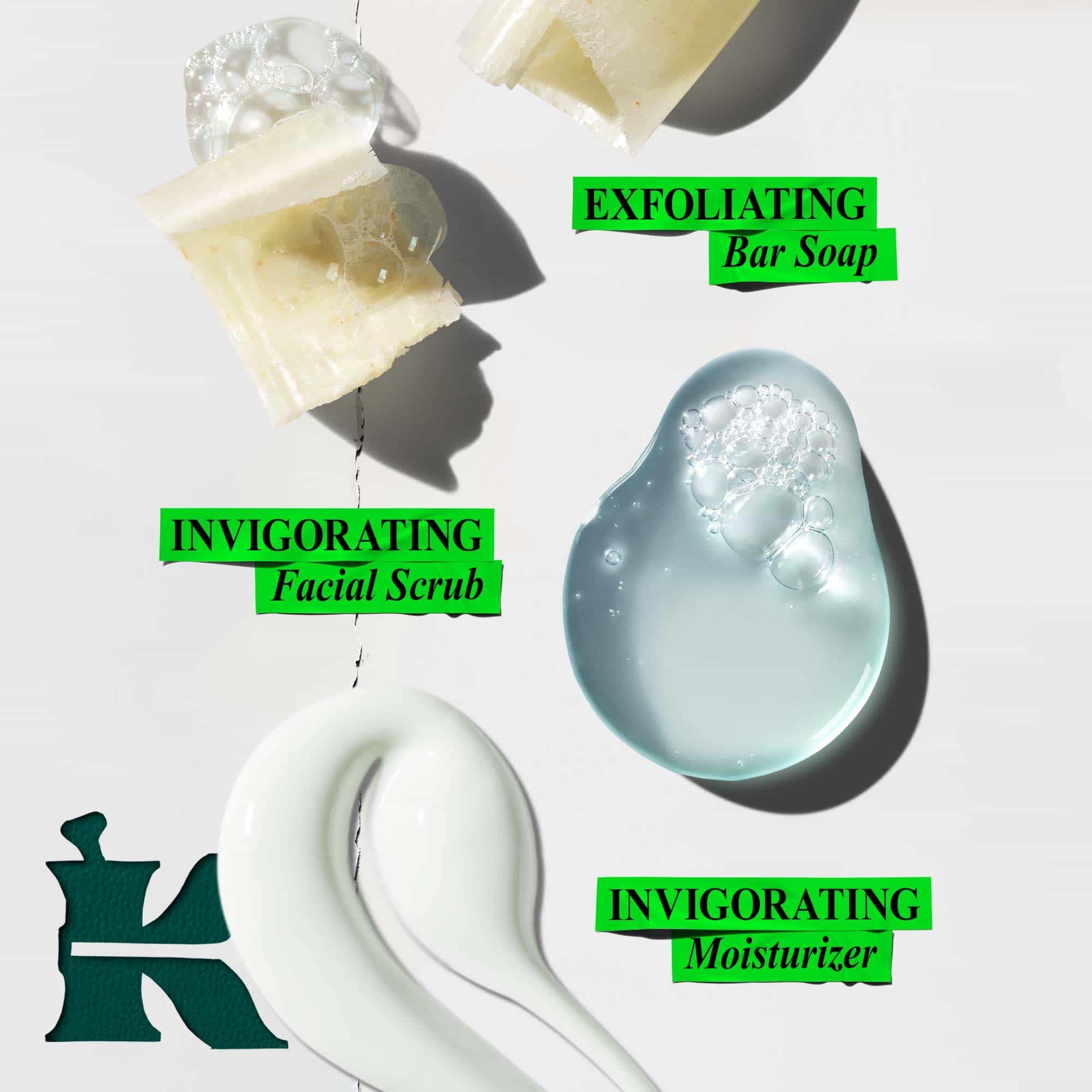 Kiehl's Men's Body Scrub grains close-up, showing exfoliation for smoother skin.