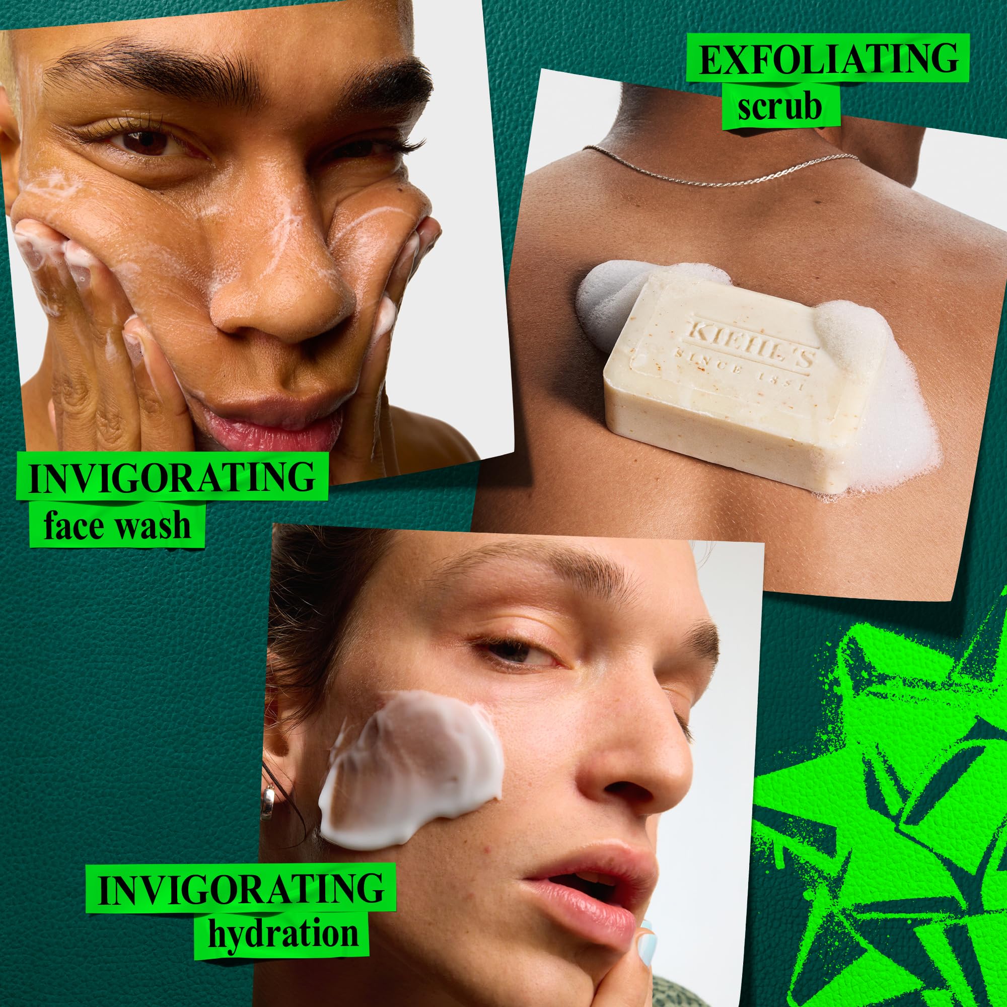 Kiehl's Men's Face Wash bottle close-up, offering a refreshing daily cleanse.