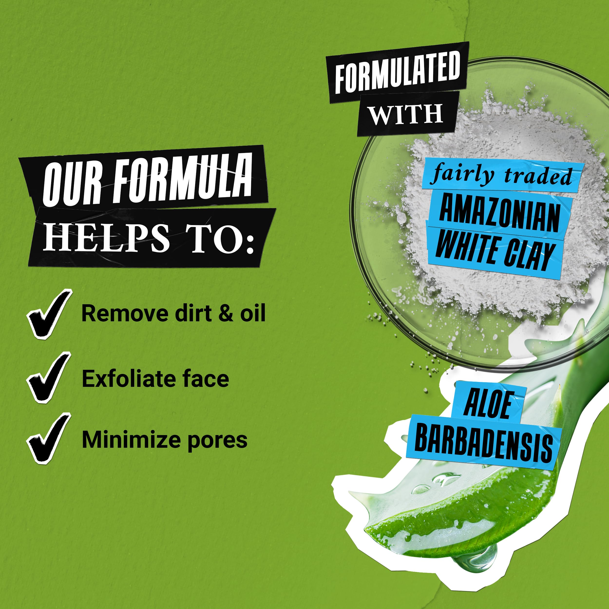 Close-up texture of the cleanser showing clay-based oil absorption benefits