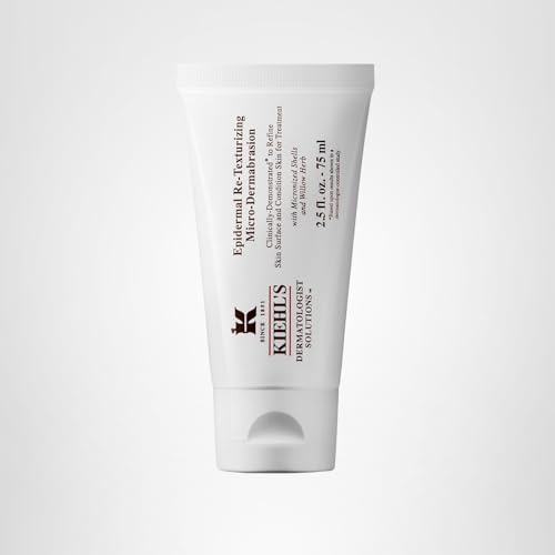 Kiehl's scrub in use on face and décolleté supports improved texture