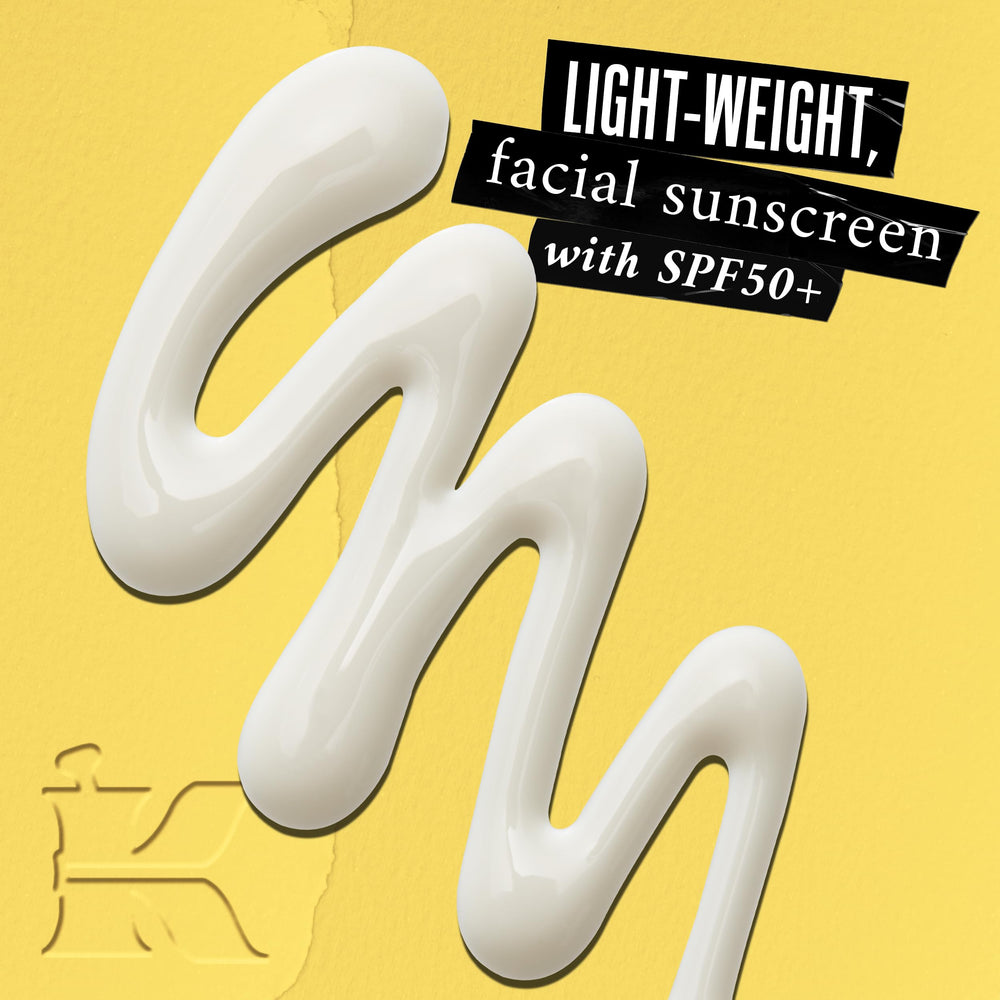 Kiehl's Super Fluid UV Defense bottle back reveals SPF50+ and gentle formula for all skin types.