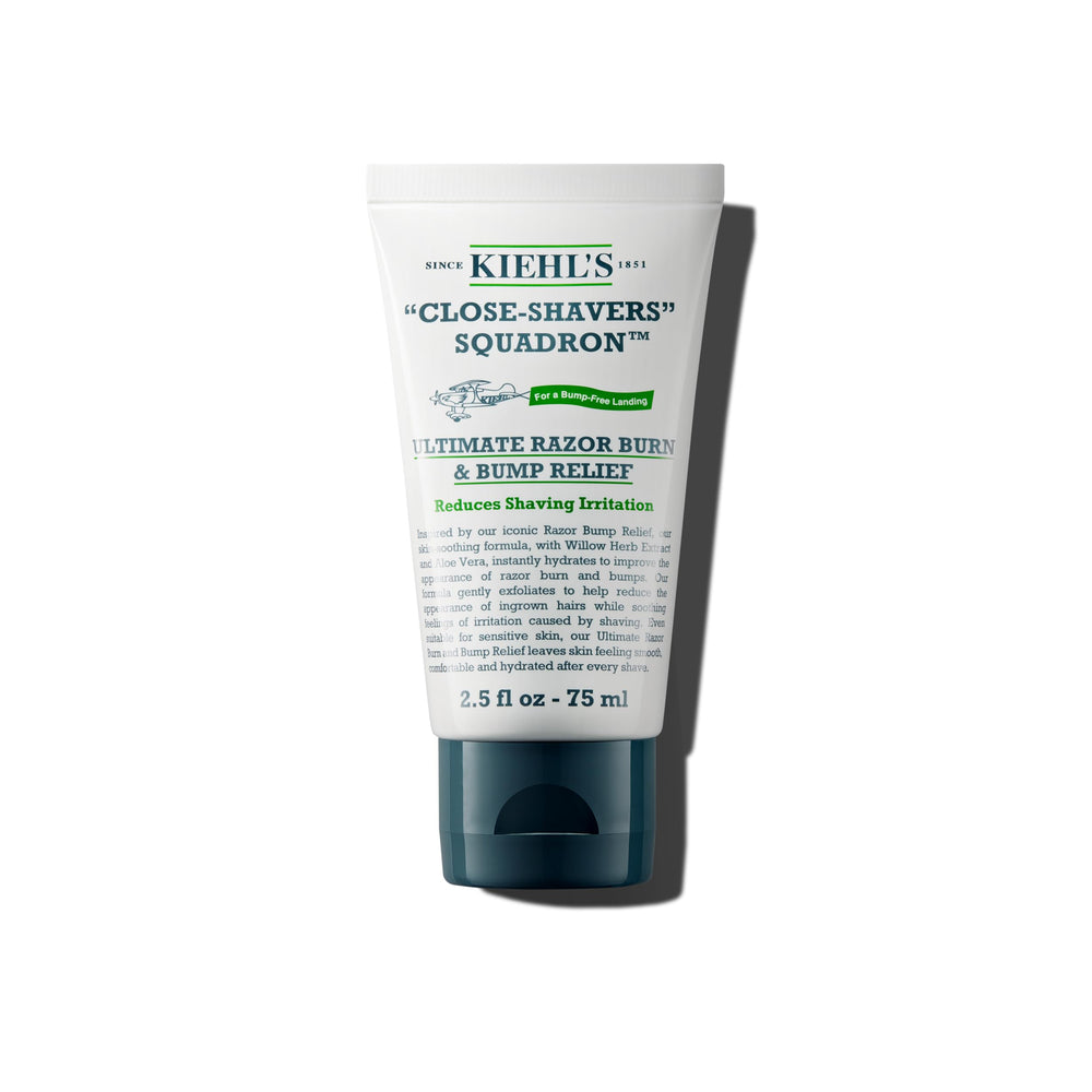 Kiehl's Ultimate Razor Burn Relief bottle provides instant cooling post-shave comfort