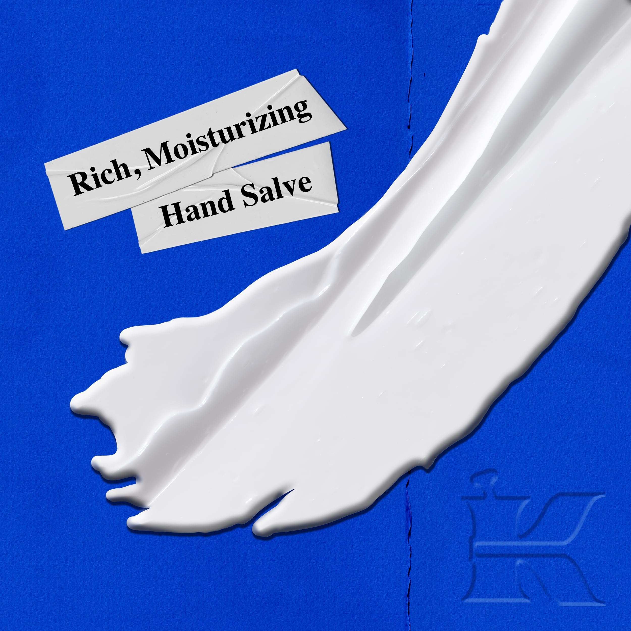 Kiehl's Ultimate Strength Hand Salve jar closeup highlights dense texture for intense moisture