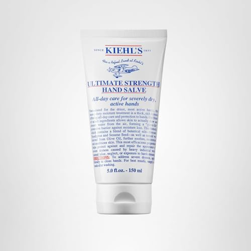Kiehl's Ultimate Strength Hand Salve package shot communicates a compact, paraben-free care kit