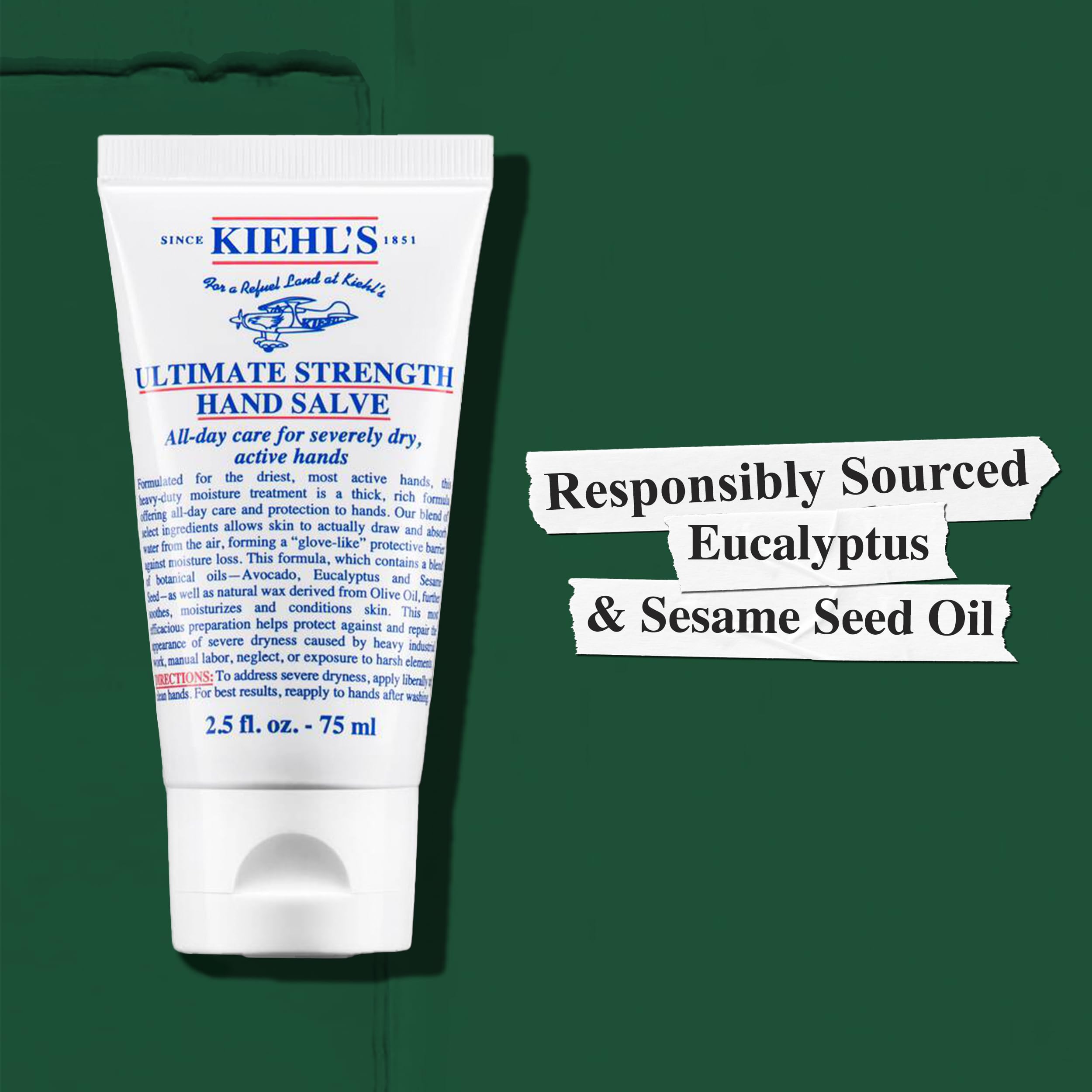 Kiehl's Ultimate Strength Hand Salve packaging on shelf