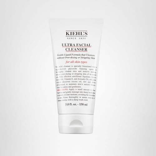 Kiehl's Ultra Facial Cleanser avocado oil feature suggests nourishing care for all skin types.