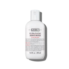 Kiehl's Ultra Facial Moisturizer bottle, fragrance-free hydration for daily use.