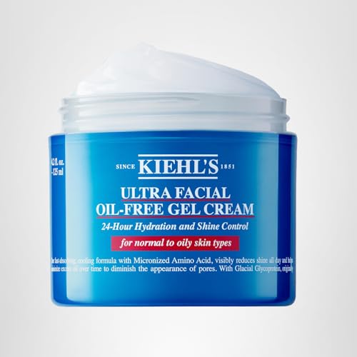 Kiehl's Ultra Facial Oil-Free Moisturizer application demonstrates morning and night routine benefits.