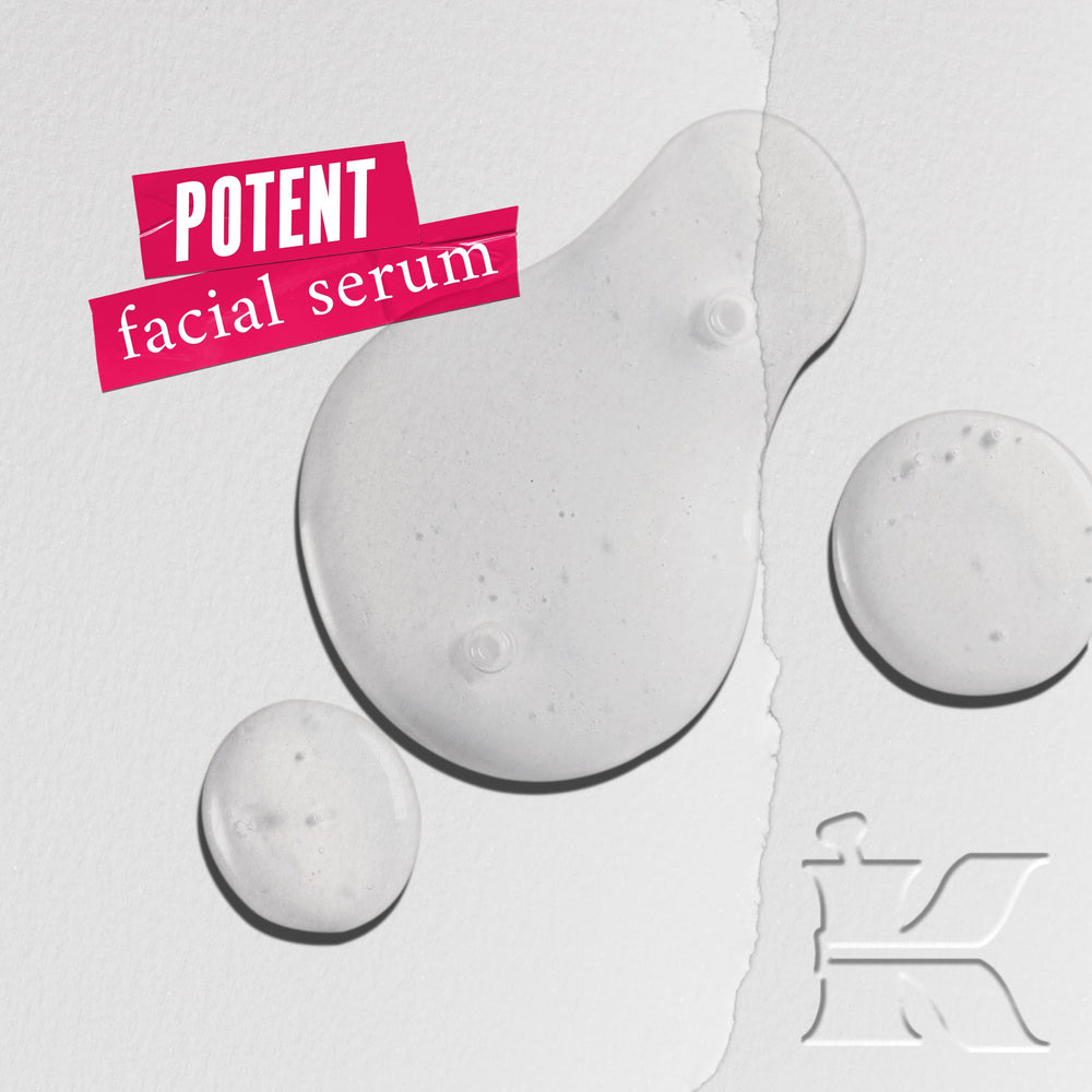 Kiehl's Ultra Pure serum dropper dispensing for pore refinement.