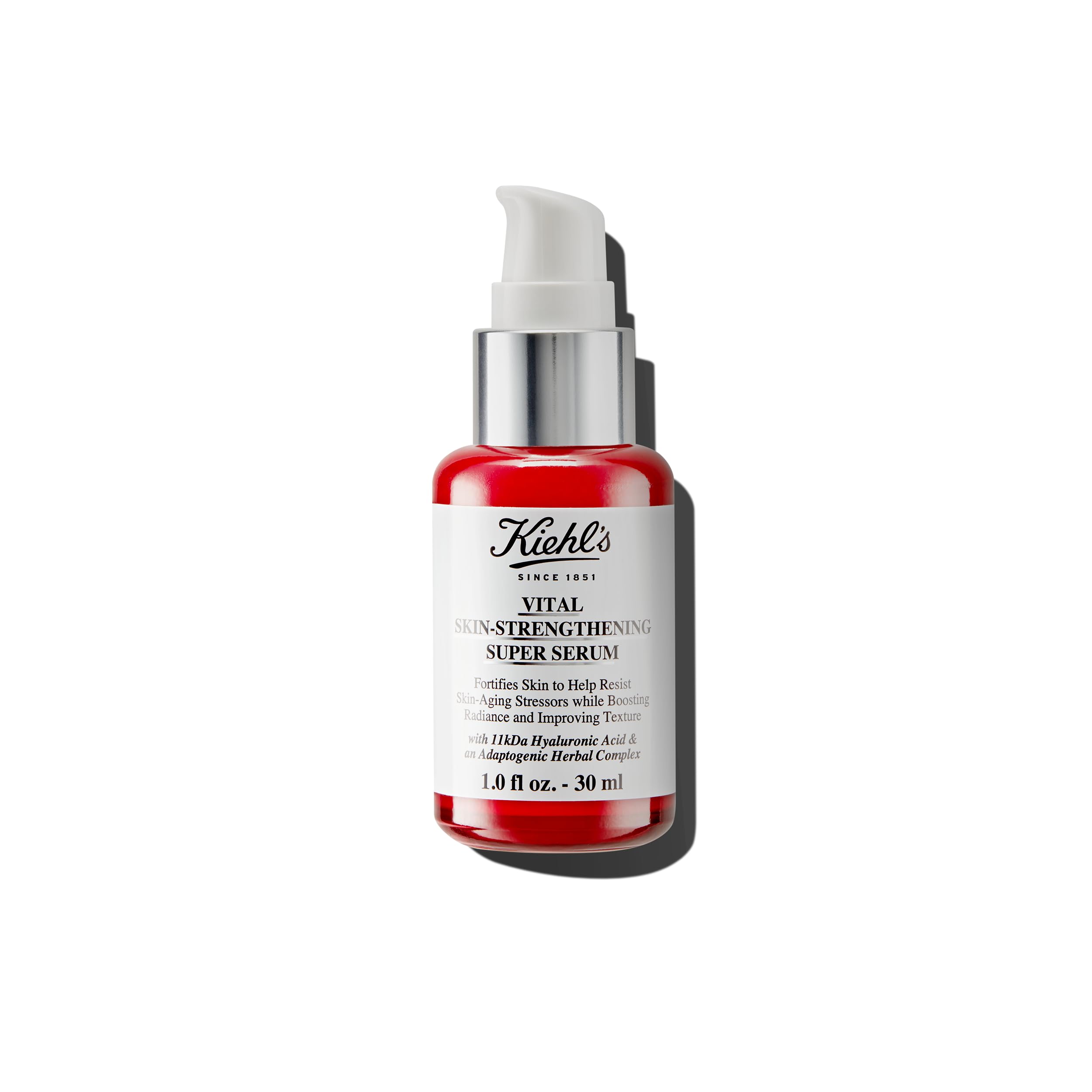 Kiehl's Vital Skin-Strengthening Hyaluronic Acid Serum bottle front for radiant hydration