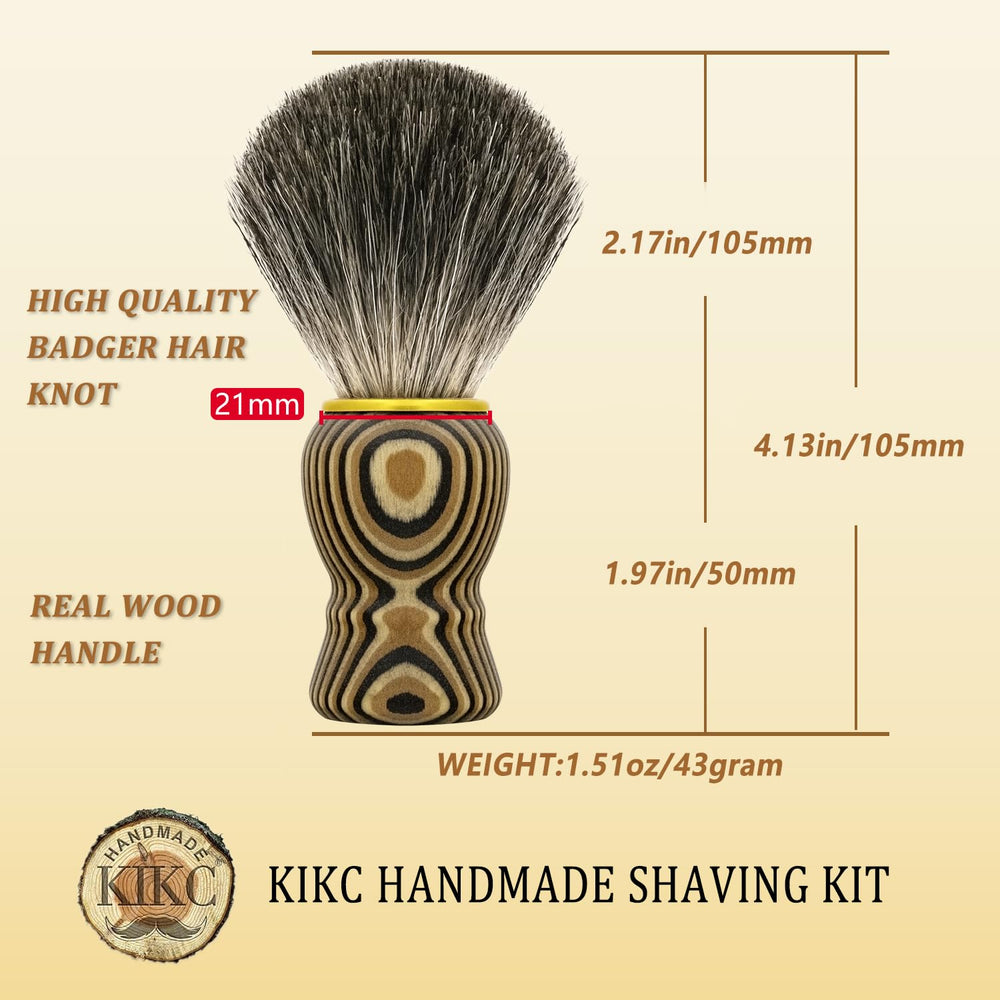 KIKC annual ring wood handle elevates the grooming aesthetic