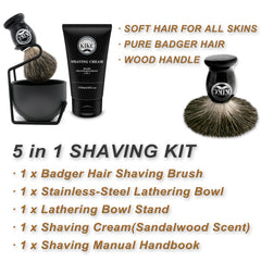 KIKC pure badger brush close-up shows soft bristles for gentle exfoliation during shaving.