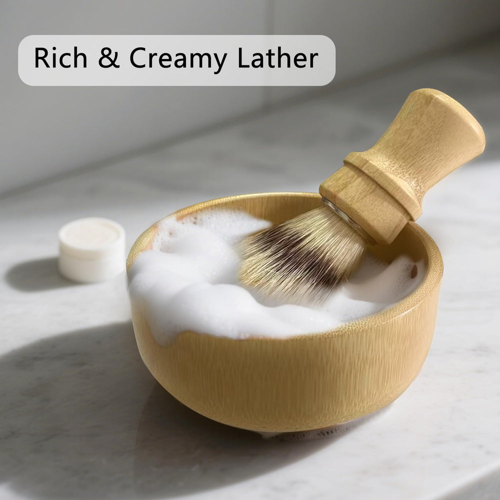 Kikc shaving soap bowl demonstrates easy lather generation