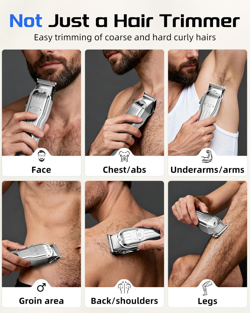 KIKIDO Hair Cutting Kit accessories image shows 8 and 2 guide combs for versatile styles.