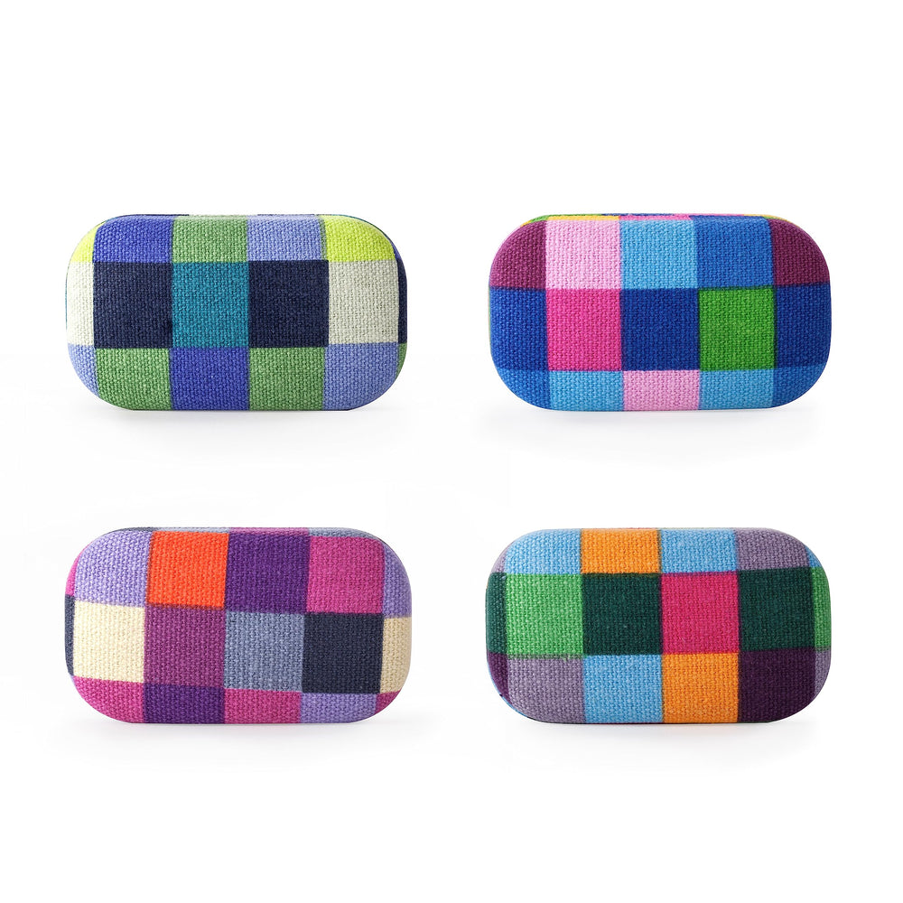Kikkerland mini travel case plaid earbuds storage keeps cords tidy on the go.