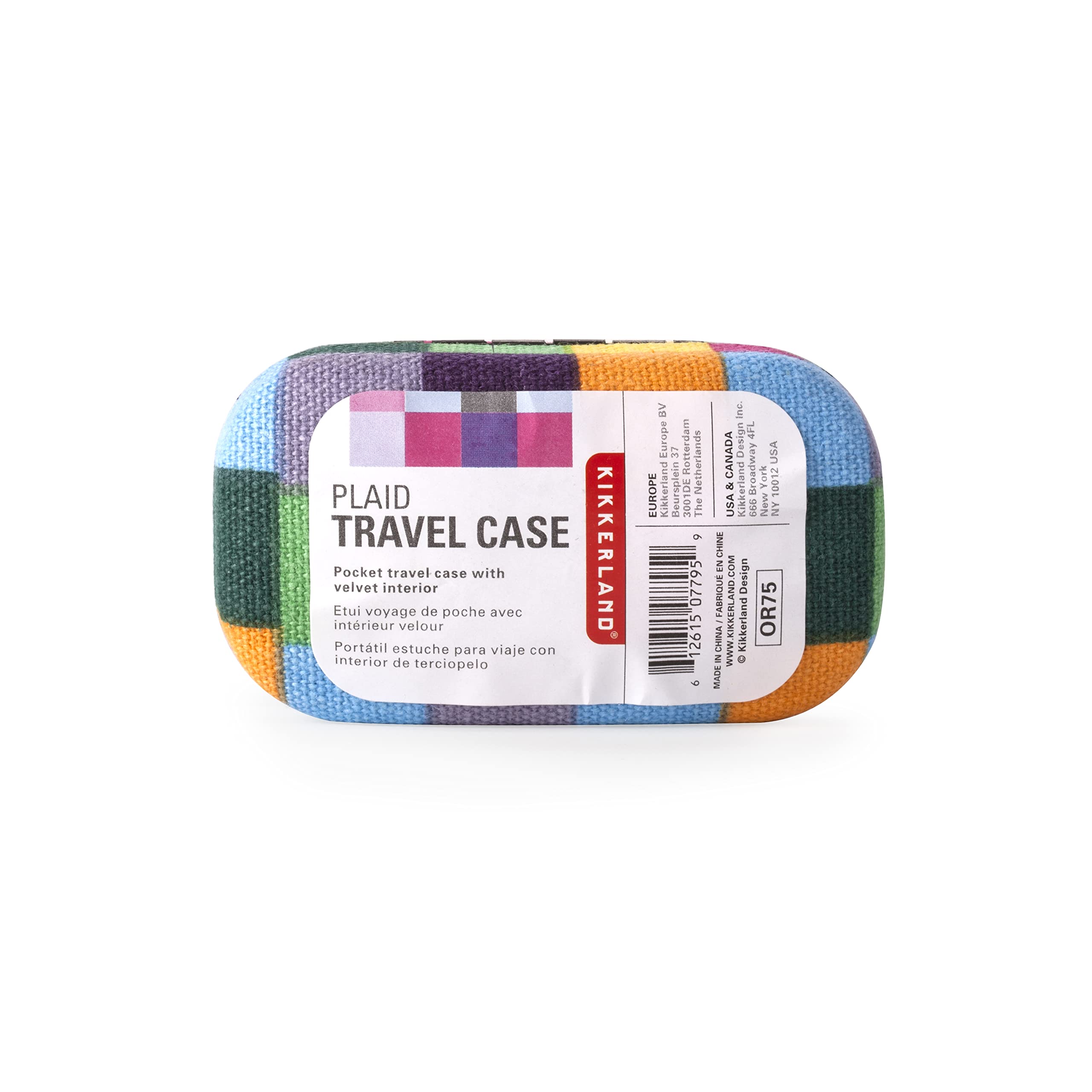 Kikkerland mini travel case plaid jewelry storage keeps rings, earrings, and small pieces safe while traveling.