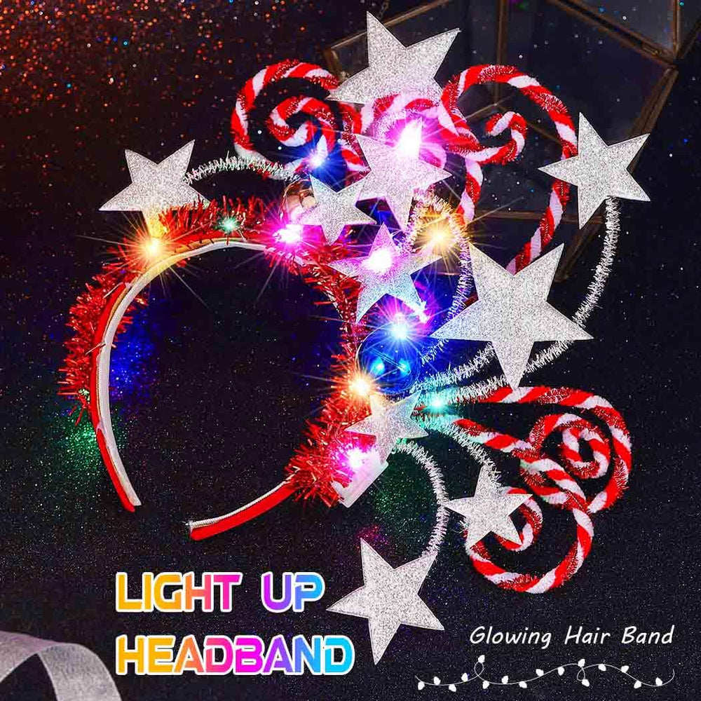 Kilshye light up star headband flexible fit for women and girls.