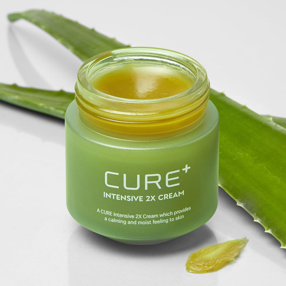 Kim Jeong Moon Aloe Cure Intensive 2X Cream tube closeup for deep hydration.