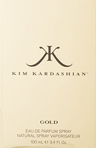 Kim Kardashian Gold box packaging exudes luxury and timeless glamour for gift-ready presentation.