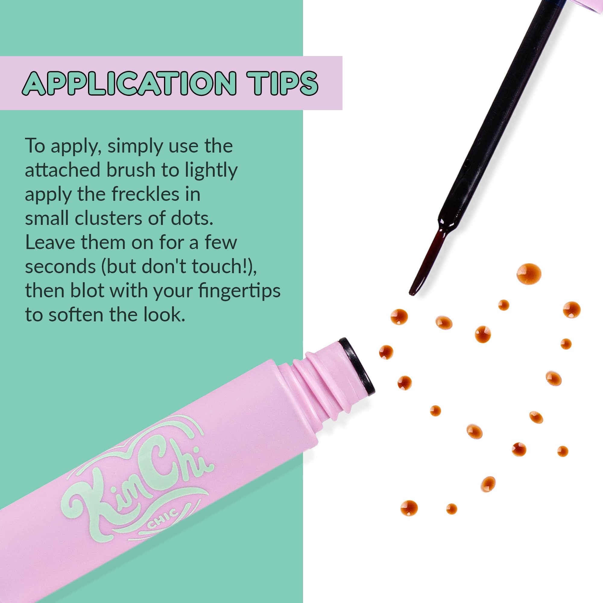 Kimchi Chic Candy Girl Freckles on cheeks with soft, natural finish