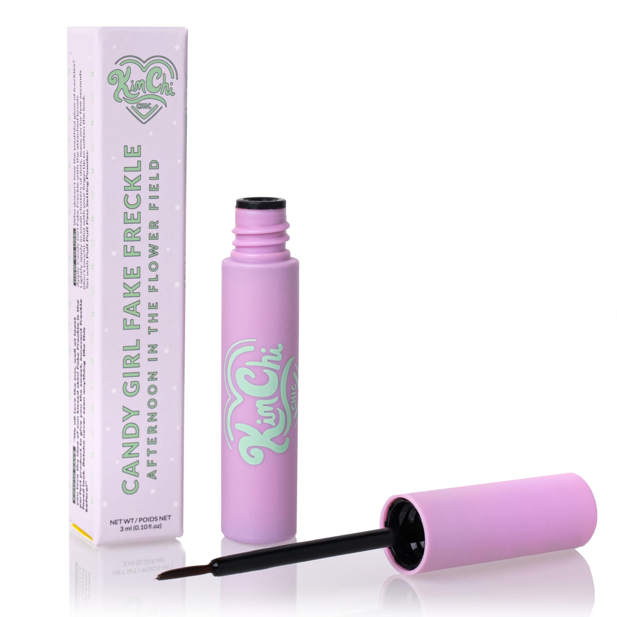 Kimchi Chic Candy Girl Fake Freckles Pen packaging shown for travel-ready use