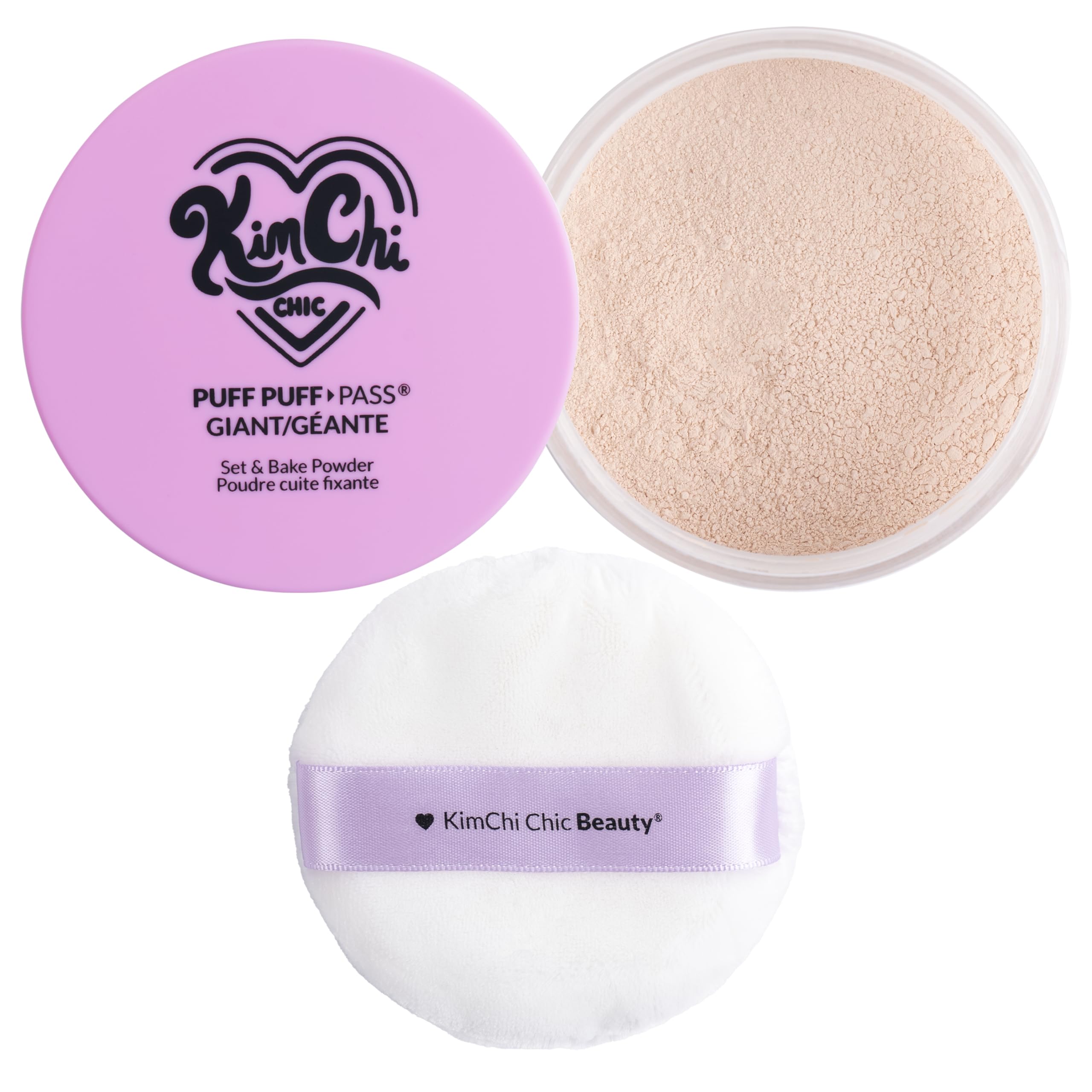 Kimchi Chic Giant Puff Puff Pass outer packaging highlights 80g powder for long wear