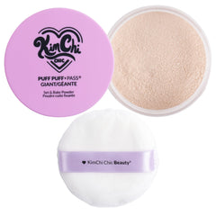 Kimchi Chic Giant Puff Puff Pass outer packaging highlights 80g powder for long wear