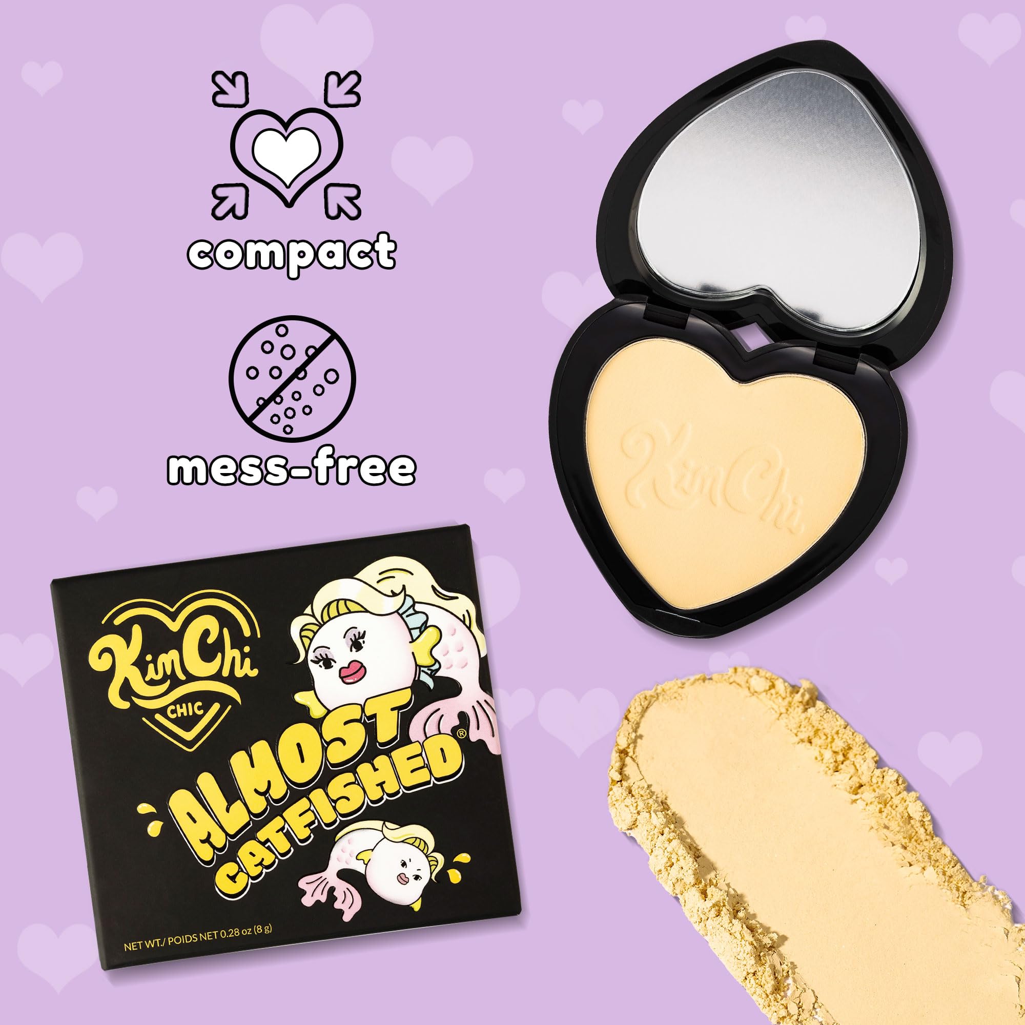 KimChi Chic micro pressed powder close-up reveals fine texture.