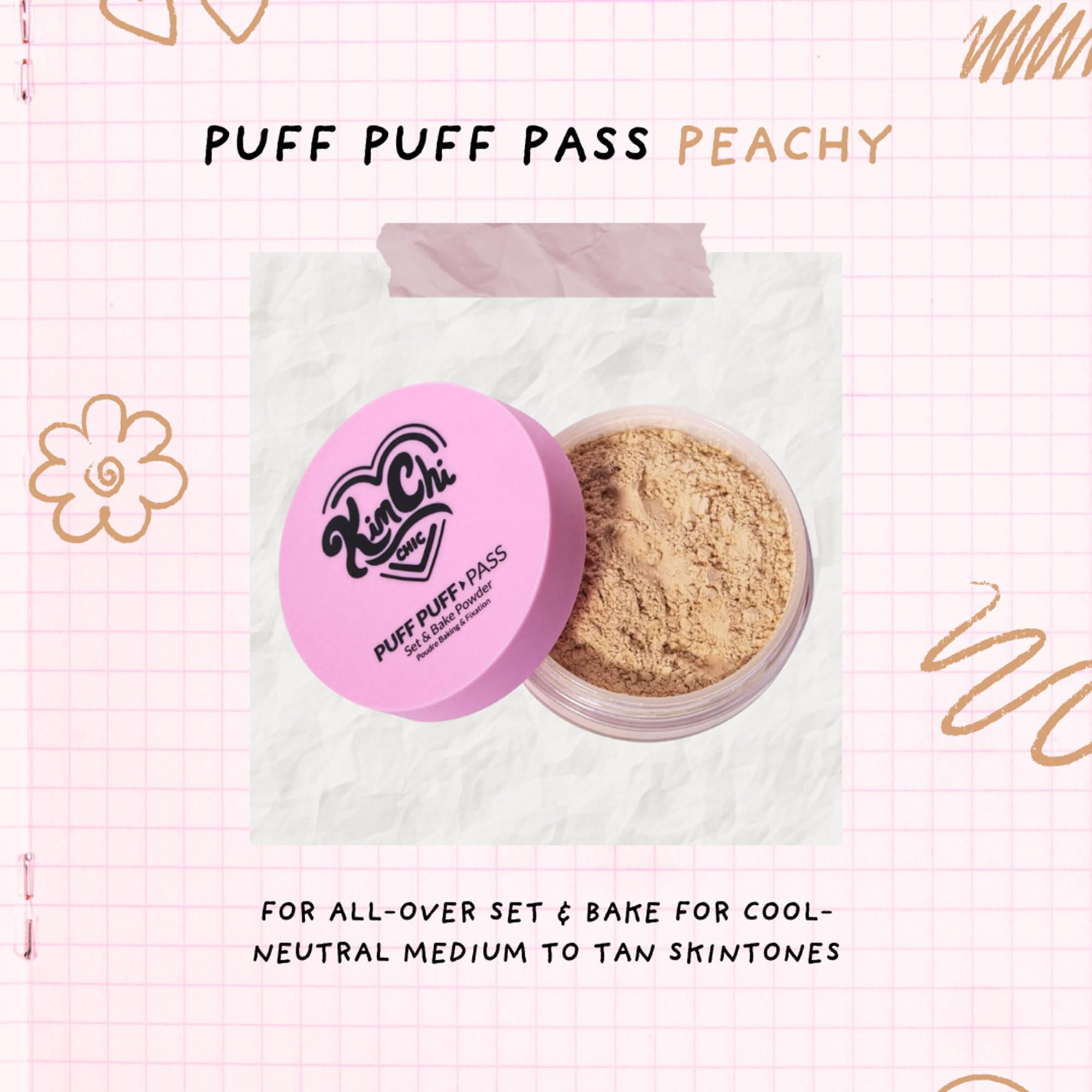 Kimchi Chic peachy loose powder with soft tint for medium to tan skin