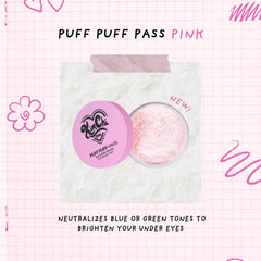 Kimchi Chic Puff Puff Pass pink translucent powder on pale skin for balance.