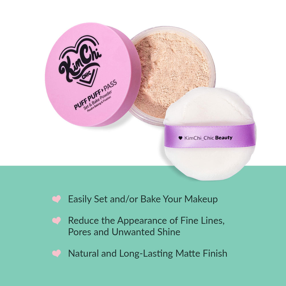 Kimchi Chic Puff Puff Pass velour puff used for seamless application.