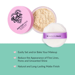 Kimchi Chic Puff Puff Pass powder texture closeup showing fine-milled matte finish.