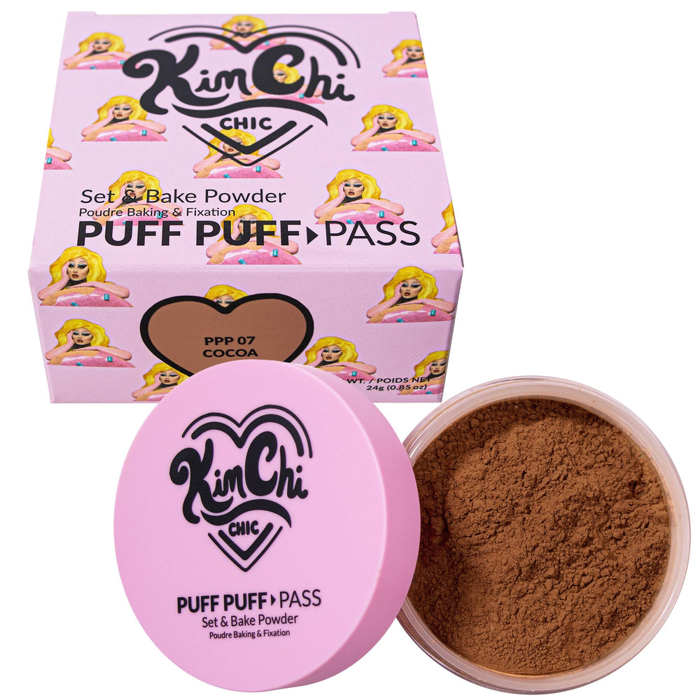 Kimchi Chic Puff Puff Pass Set bottle shows premium packaging for lasting makeup.