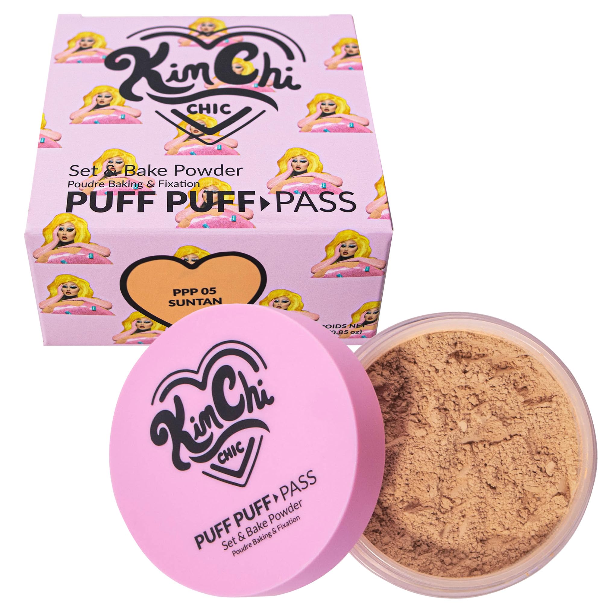 Kimchi Chic Puff Puff Pass Set compact showing silky powder for a smooth finish.