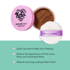 Kimchi Chic velour puff helps seal powder for a smooth, matte finish.