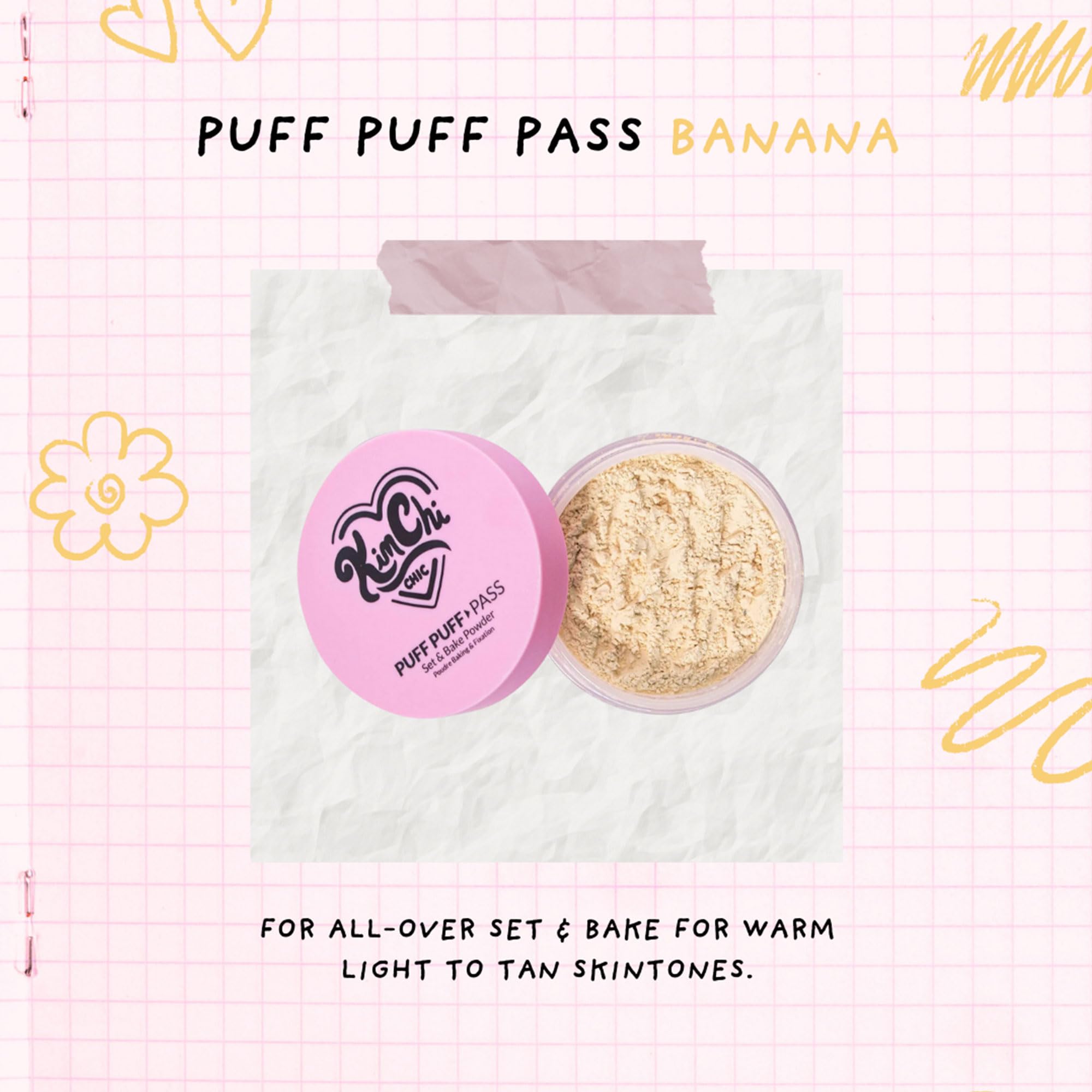 Kimchi Chic Puff Puff Pass velour puff closeup for even powder setting.