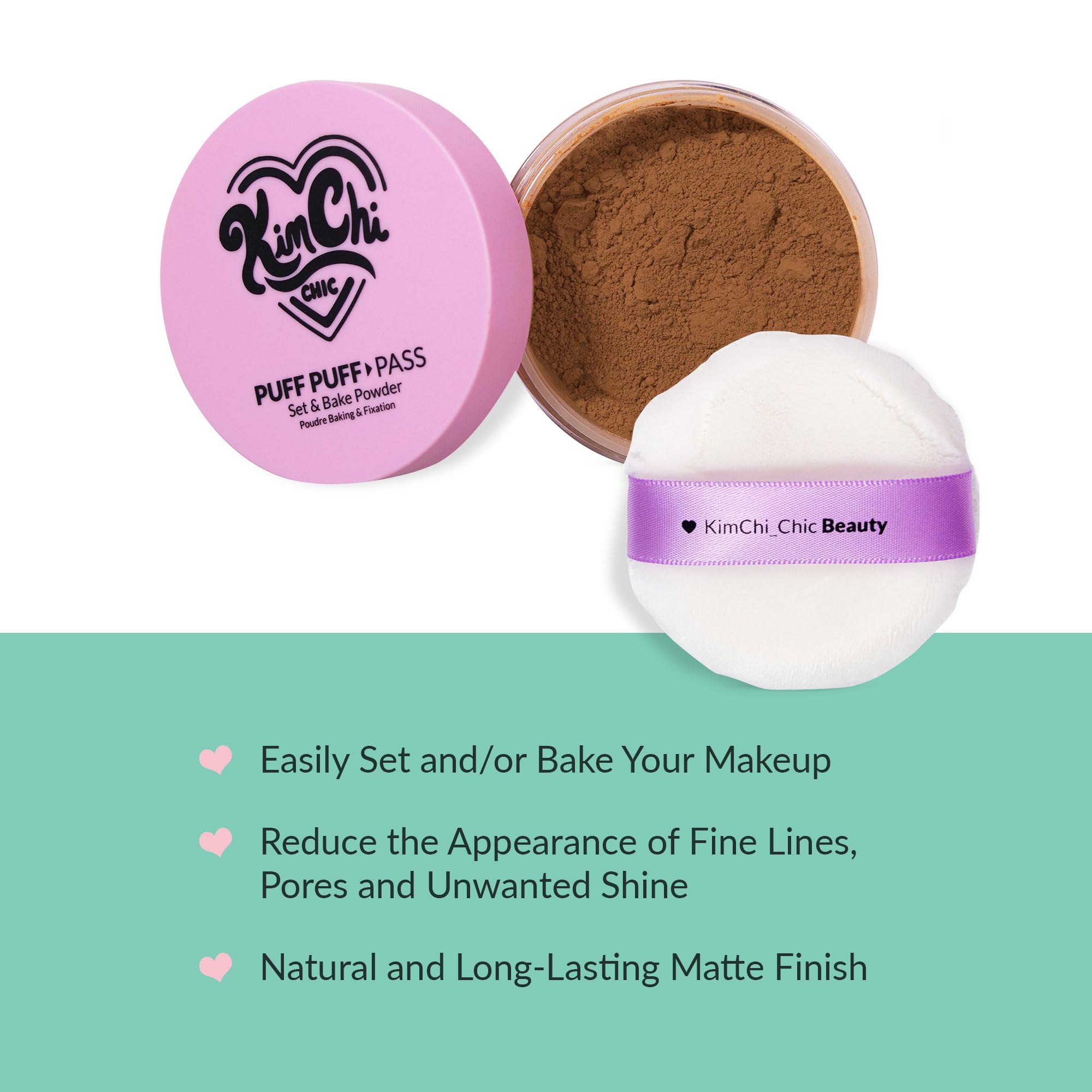 Kimchi Chic Puff Puff Pass velour puff for precise makeup setting.