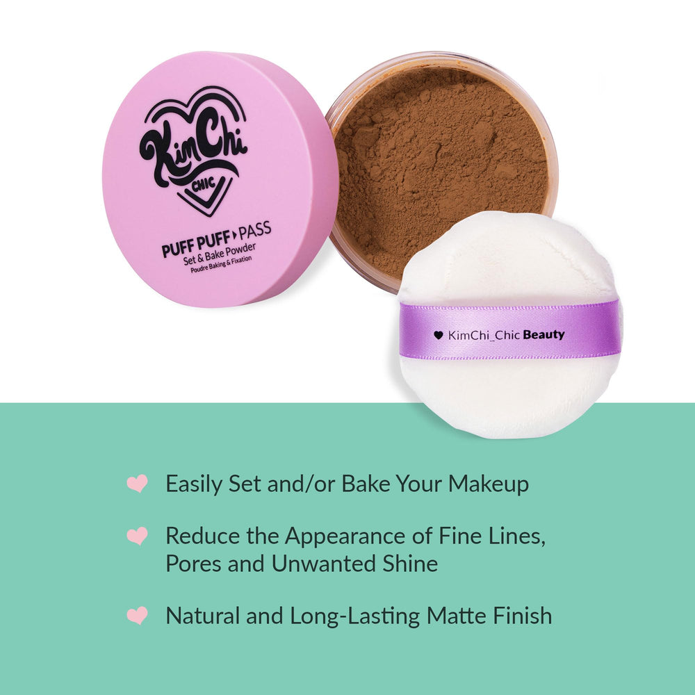 Kimchi Chic Puff Puff Pass velour puff for precise makeup setting.