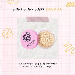 Kimchi Chic Puff Puff Pass velour puff closeup for even powder setting.