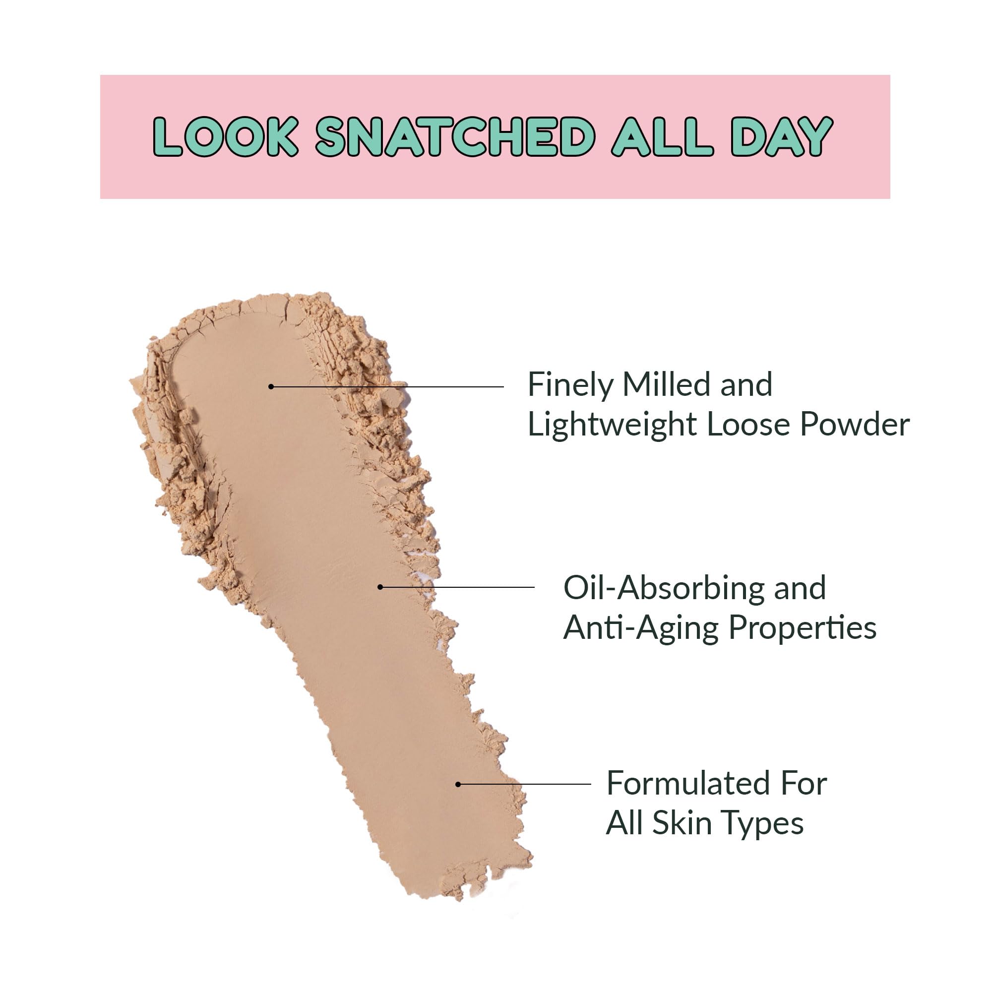 Kimchi Chic setting powder application image highlighting long-lasting matte look
