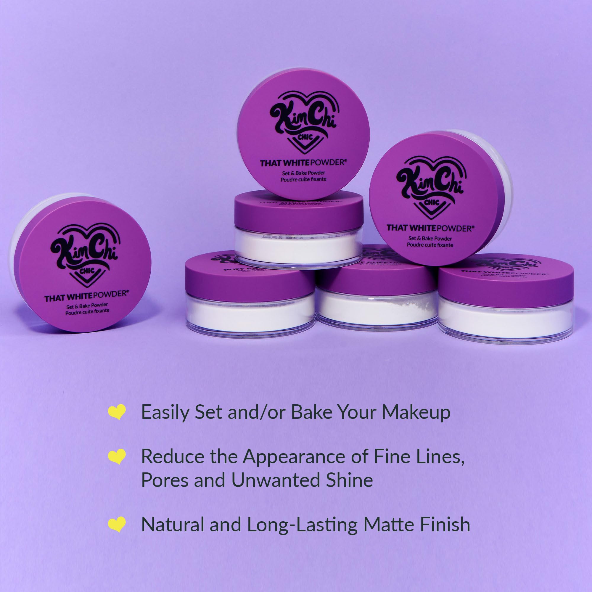 Kimchi Chic WhitePowder Set loose powder dust delivers feather-light matte finish.