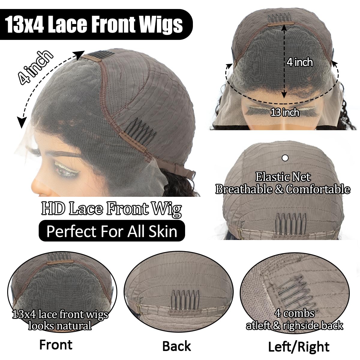 Kimosahair 13x4 HD lace front close-up highlights seamless lace for blend.