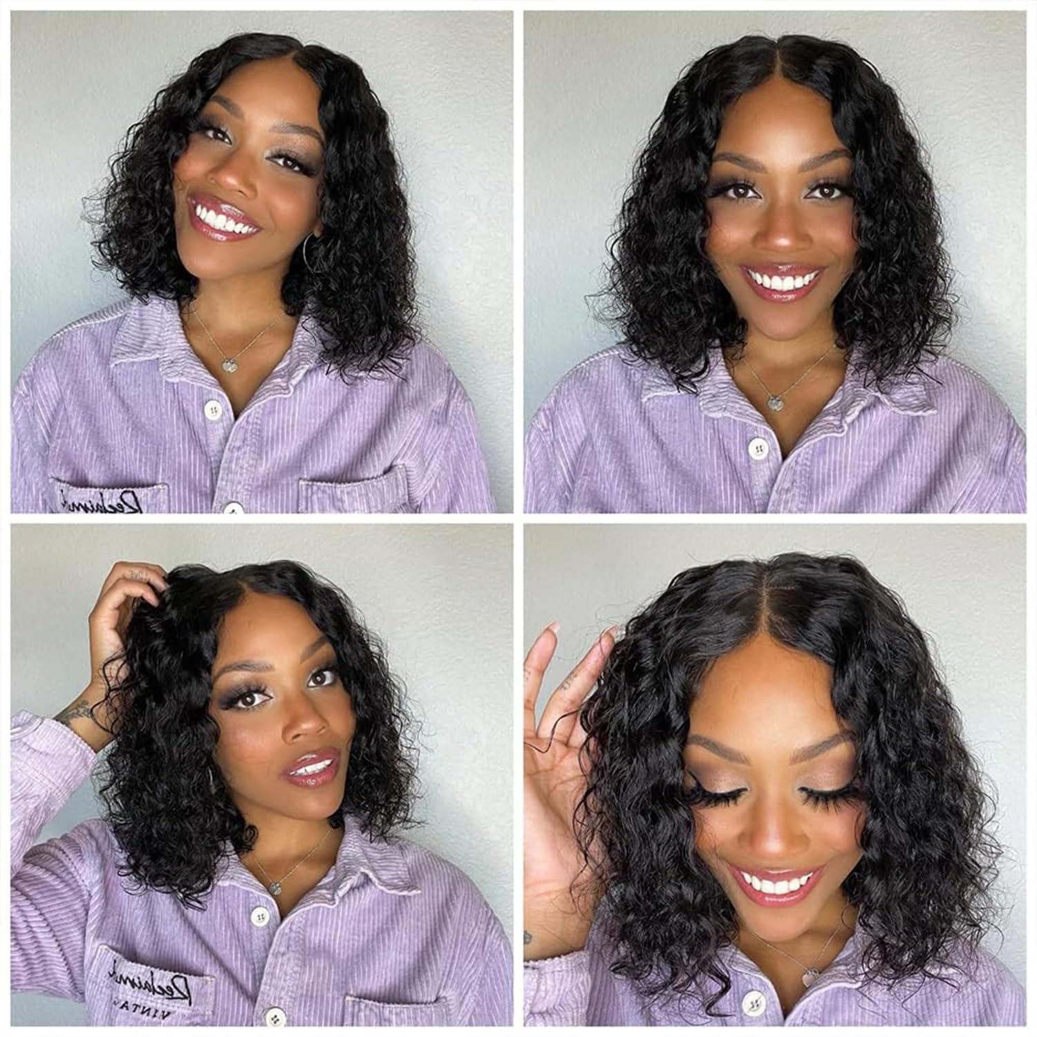 Kimosahair natural black 14in deep wave texture for everyday looks.