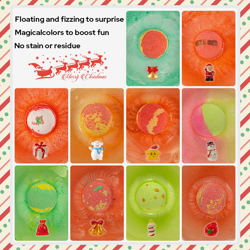 Kims Cosiart Santa bath ball releasing festive fragrance during bath